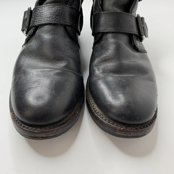 Frye Natalie Triple Buckle Ankle Short Boots Black Booties Womens 8 - Picture 4 of 16